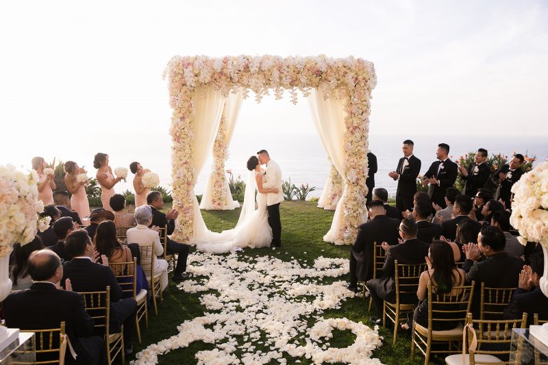 wedding first kiss ritz carlton laguna