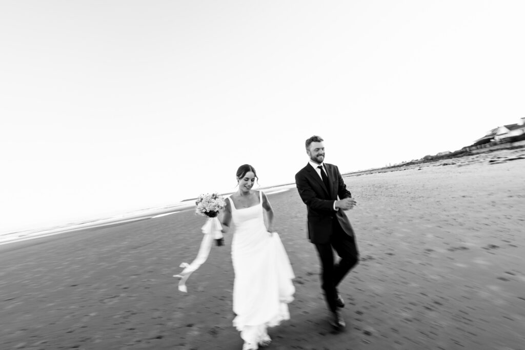 Blurry Maine wedding portrait by Andy Madea Photo with intentional soft focus and atmospheric mood