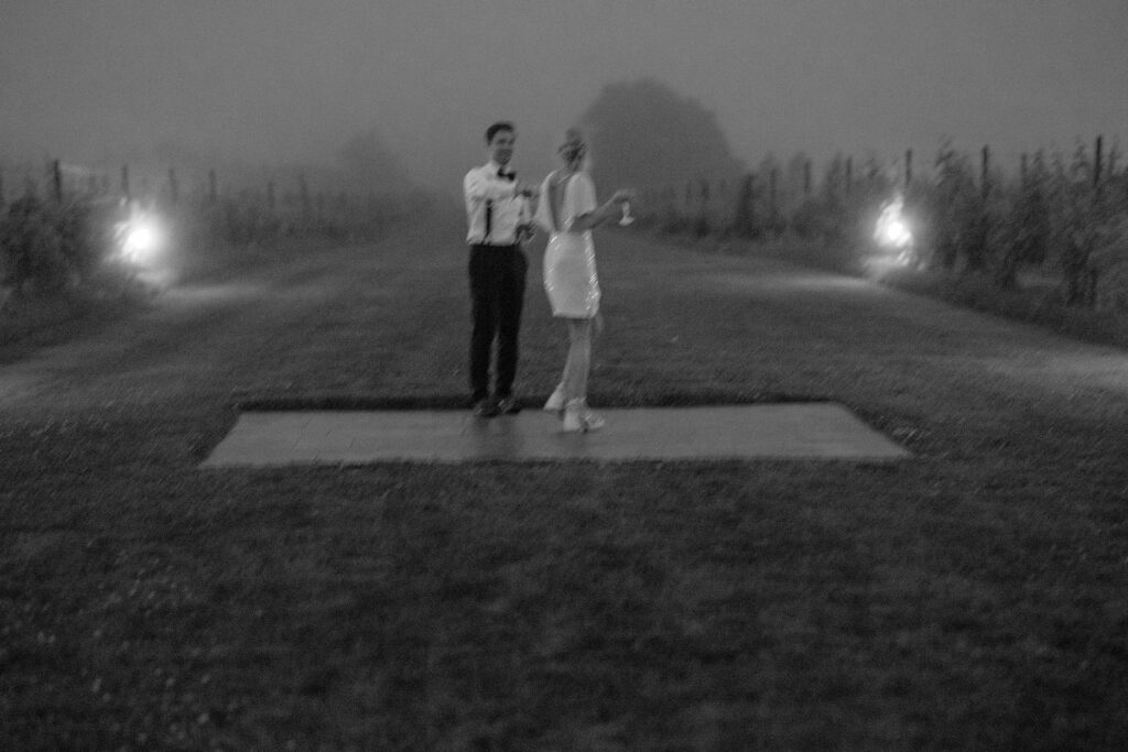Intentional camera shake wedding portrait by BridgetQ Photography creating a raw, documentary quality