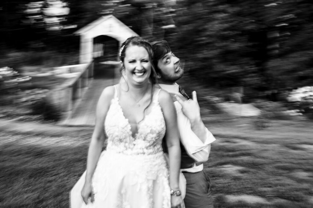 Blurry wedding portrait by Ladman Studios with soft focus and atmospheric motion